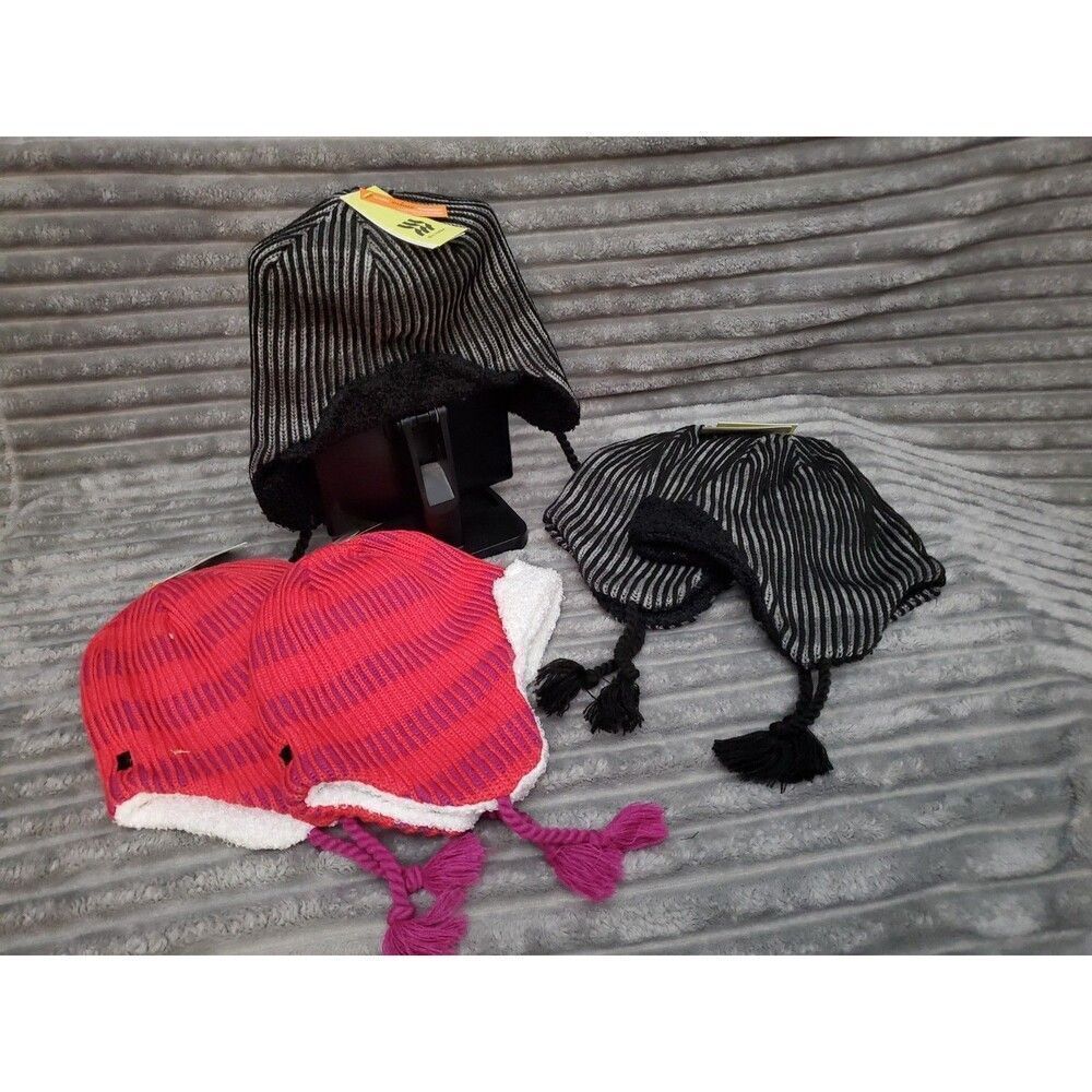 Lot of 5 All In Motion Striped Sherpa Lined Trapper Hat OS Warm Lined